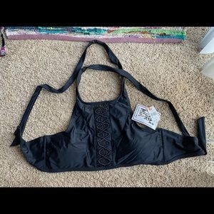 NWT Black plus size bikini top